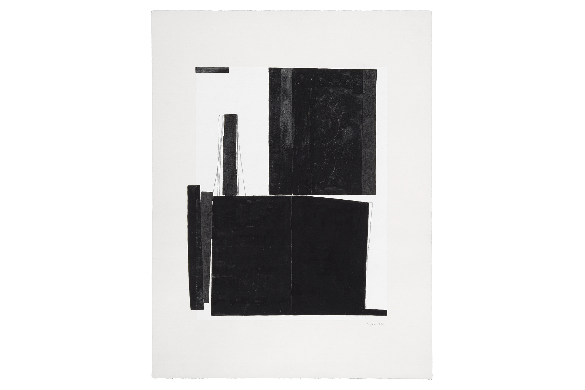 Anna Mark, 1996, G 321, gouache et crayon sur fond sérigraphié, 64 x 49 cm, photo lllès Sarkantyu